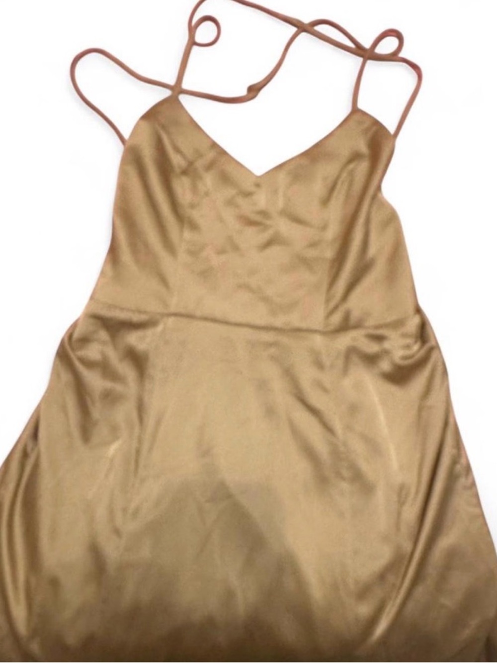 Show Me Your MuMu Champagne Satin Slip Dress
